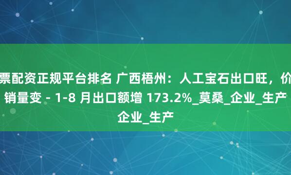 股票配资正规平台排名 广西梧州：人工宝石出口旺，价格销量变 - 1-8 月出口额增 173.2%_莫桑_企业_生产